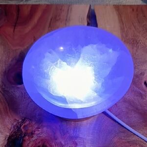 Selenite Bowl With Light